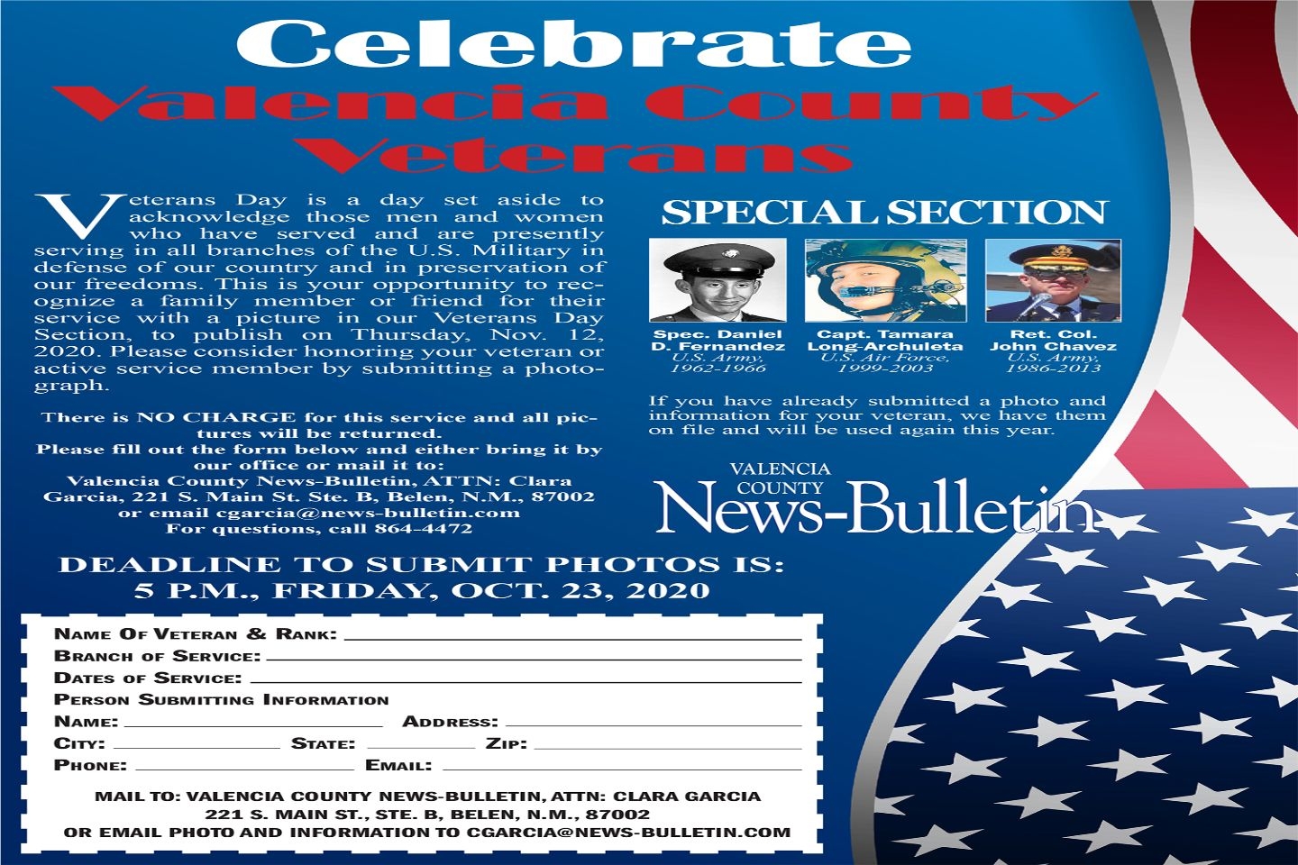 Valencia County News-Bulletin Celebrates Valencia Count Veterans